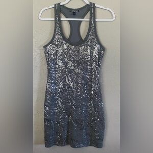 EXPRESS Gray Sequin Sleeveless Dress ~  Size: XS Party Dress
